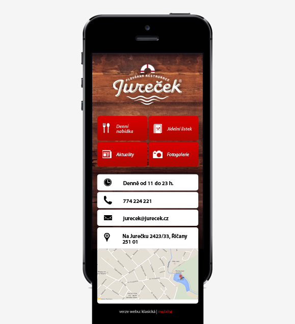 Mobilní web restaurace Jureček