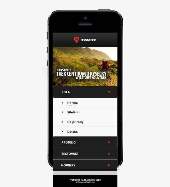 Mobilní web Trek